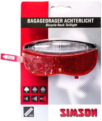 Rear light battery luggage rack LED red