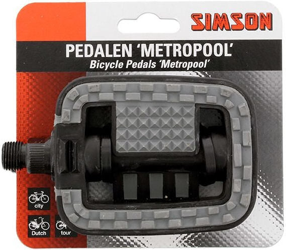 Simson Pedals Set Metropool 9 16 inch Gray Black