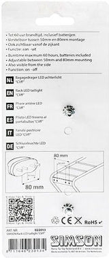 SIMSON BATTERY BATERIE STRACK ZADNÍ SVĚTLO SVĚTLO LED 1 LED ON OR