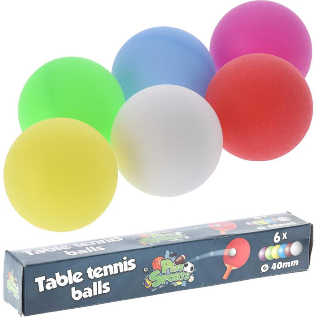 Table tennis ball box of 6 pieces