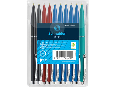 Kuličkové pero Schneider s-3081-2-3-4 k15 10s různých barev v hlavičce