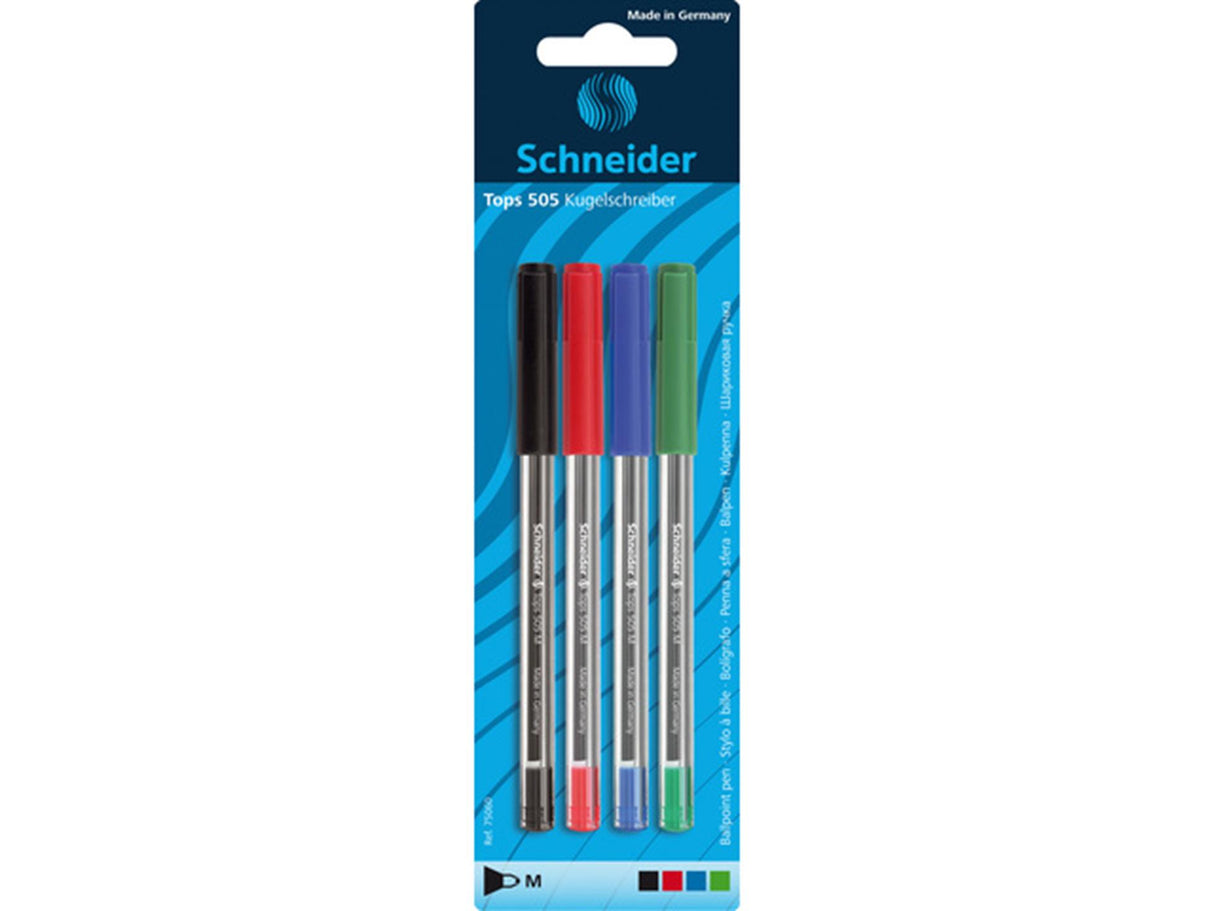 Schneider ballpoint pen 505m assorted pack of 4 pcs.