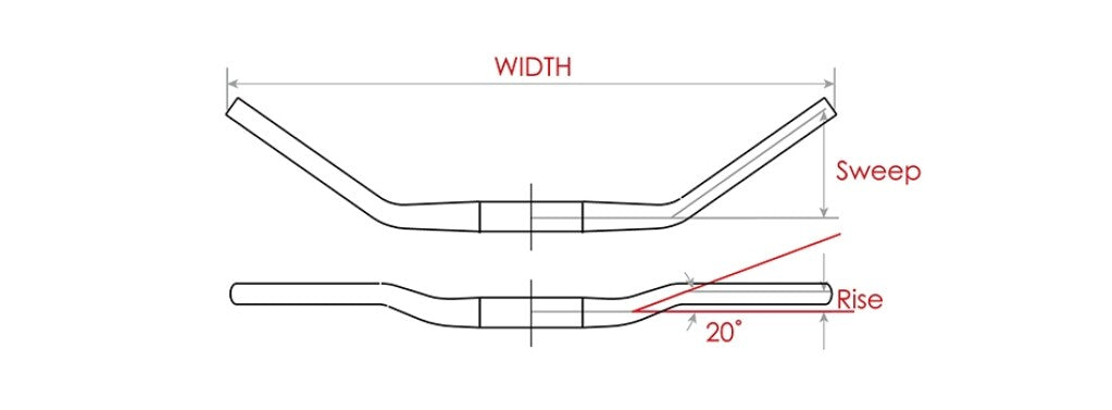 Satori Stuur Wien Ø31.8 B=640mm, 35° gebogen mat zwart