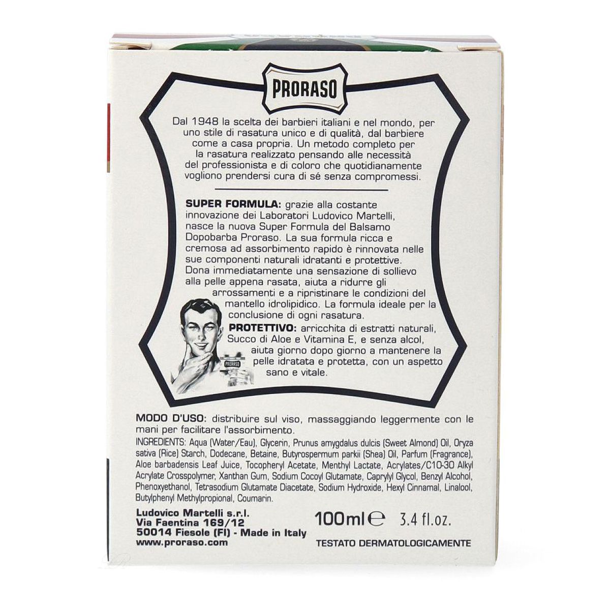Bálsamo pós-barba Proraso com aloe vera e vitamina E 100ml