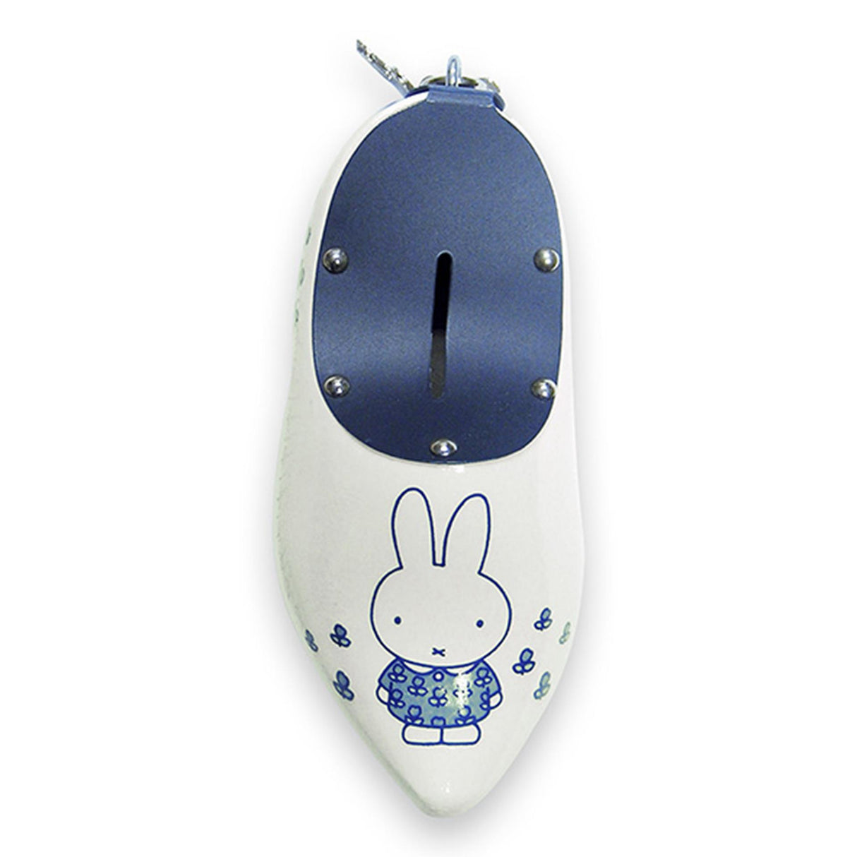 Miffy money box clog white blue