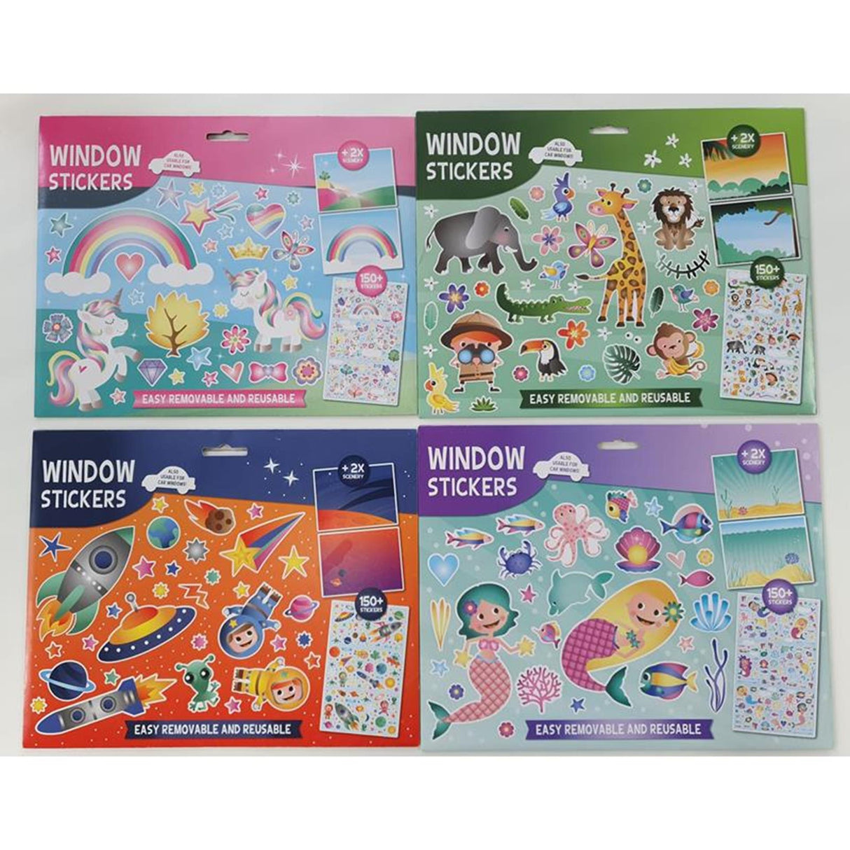 Window stickers 150 pieces with 2 scenes