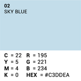 Vorgesetzter Hintergrundpapier 02 Sky Blue 1,35 x 11m