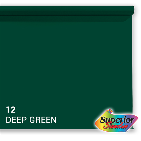 Papier de fond supérieur 12 Green profond 1,35 x 11m