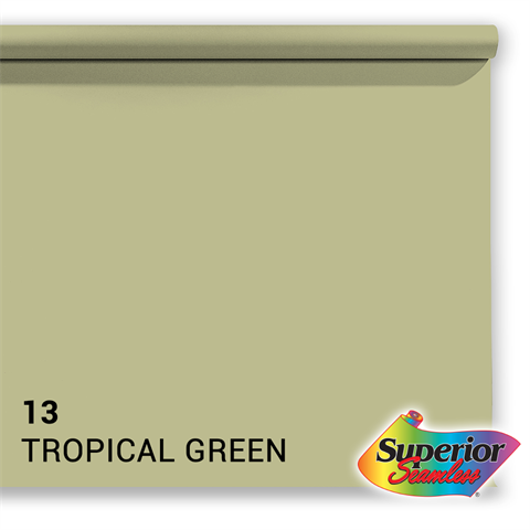 Papier de fond supérieur 13 Vert tropical 1,35 x 11m