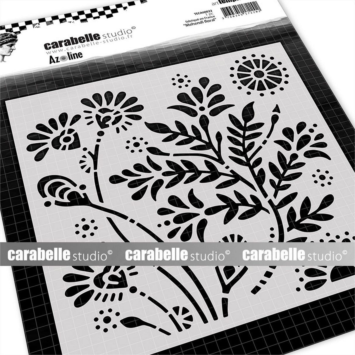 Carabelle studio • stencil square 15.2cm mehendi floral
