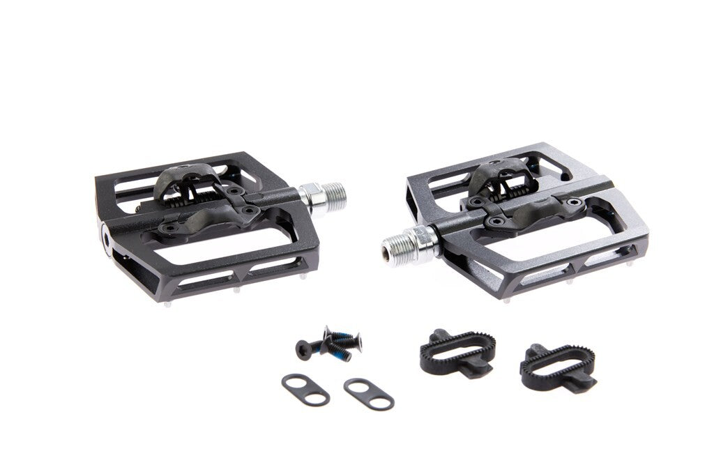 Tecora E Pedals ATB Combi SPD flat replaceable pedal pins Black