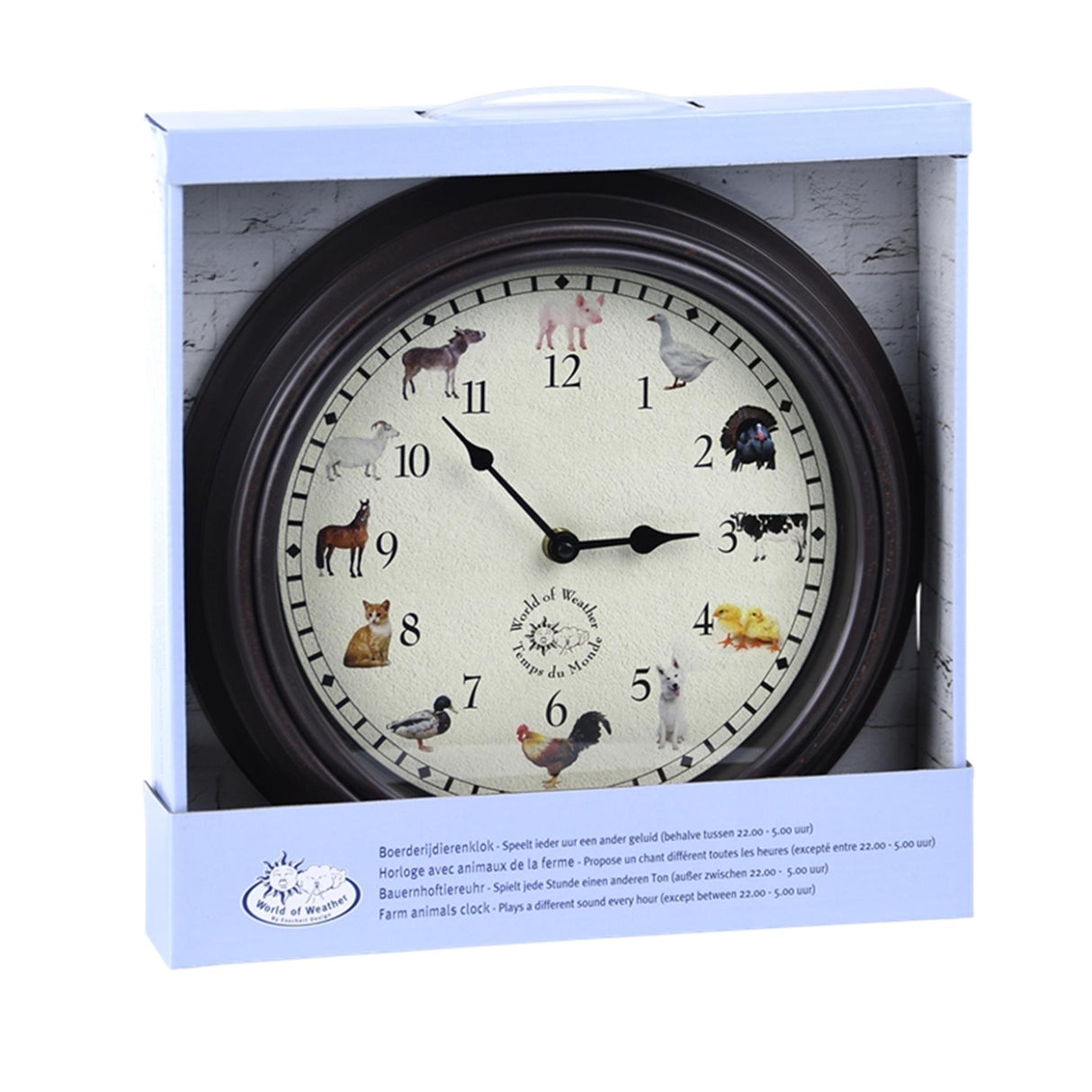 Esschert design clock with animal sounds