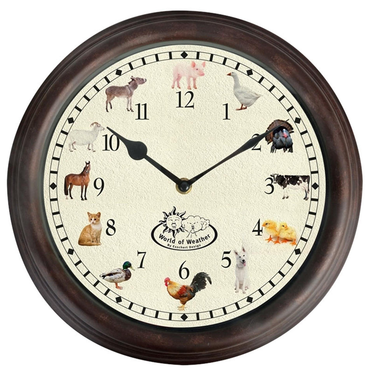 Esschert design clock with animal sounds
