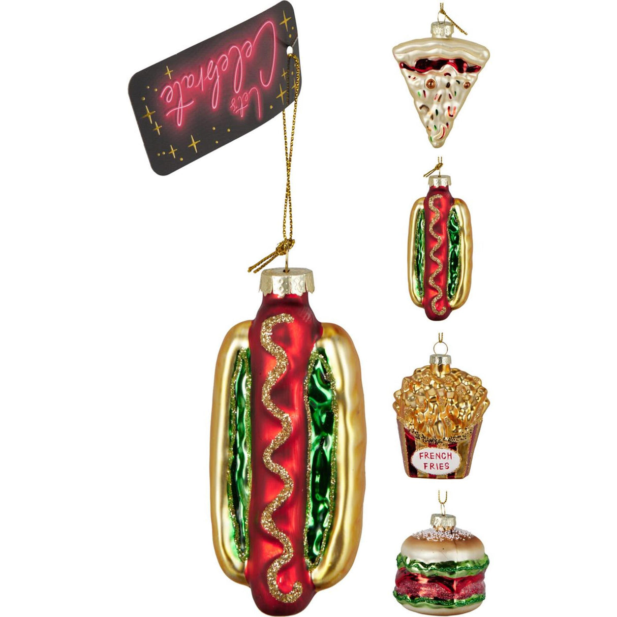 Hanger fast food glass display a 12pcs