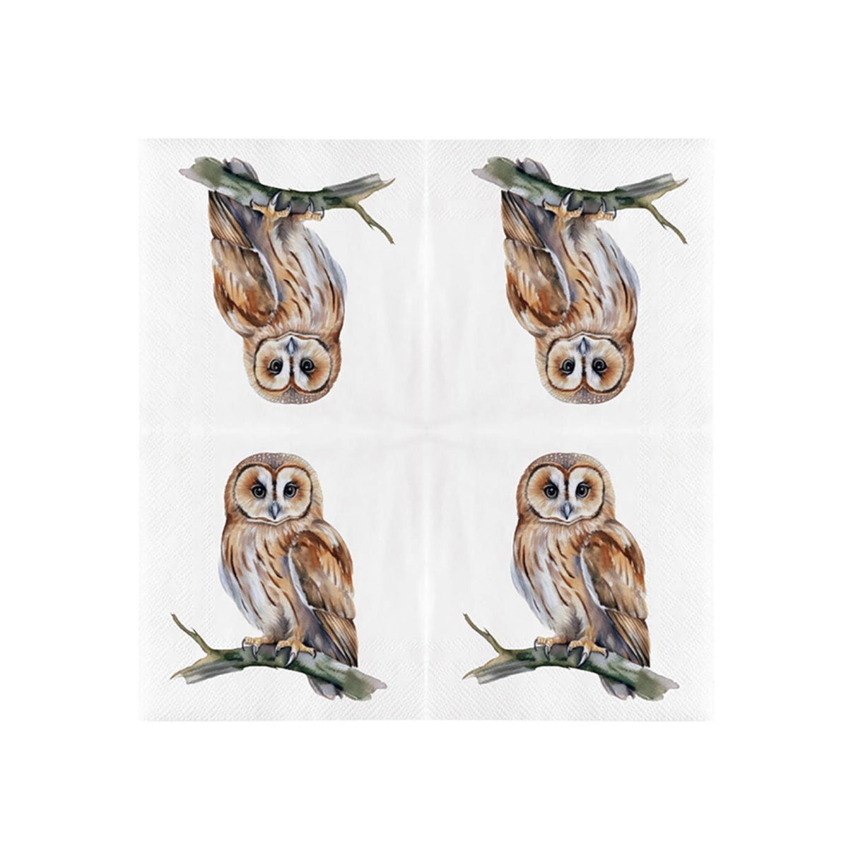 Esschert serviettes design hibou 33cm