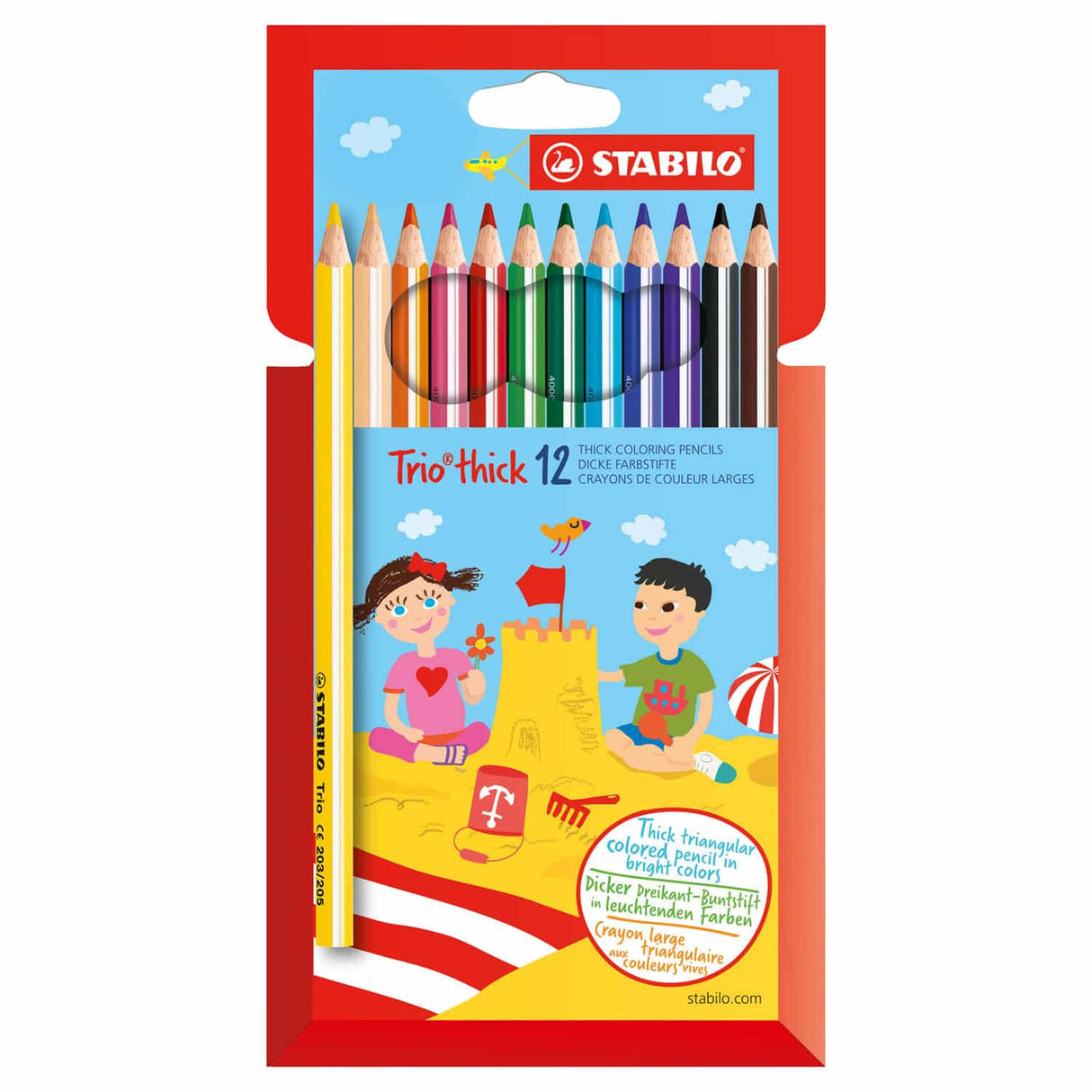 Stabilo -Trio dicker farbiger Bleistift - 12 Farben