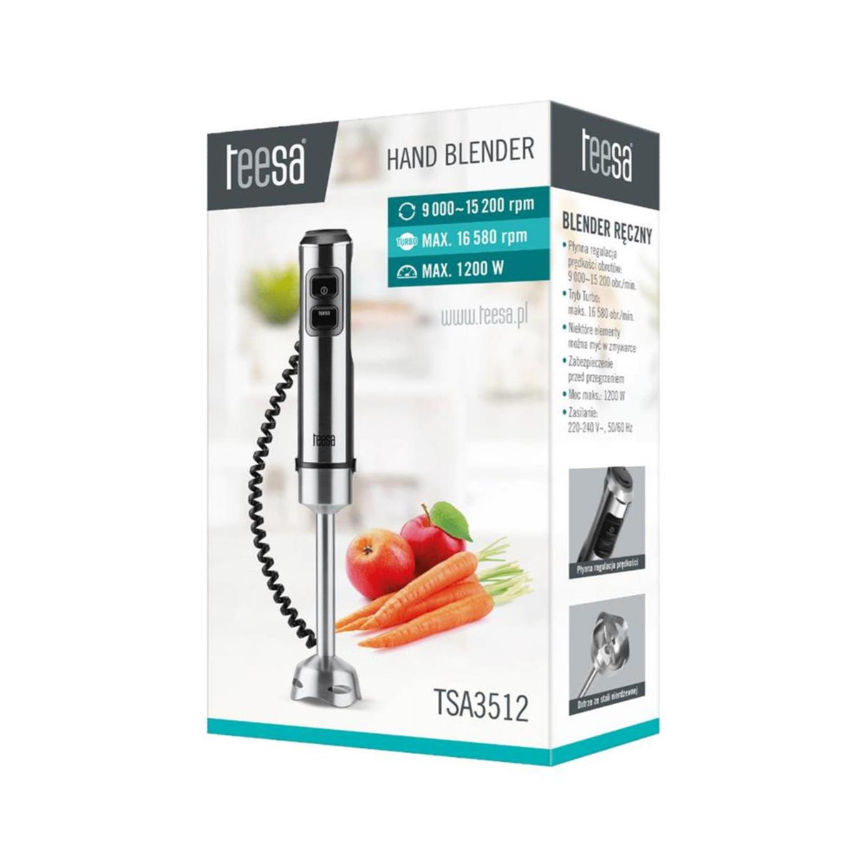 Teesa hand blender stainless steel 1200 watts