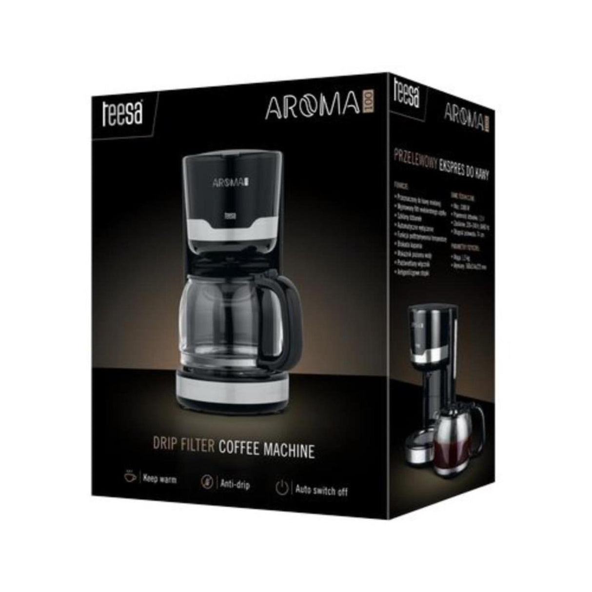 Aparat za kavo Teesa 1,5l črn