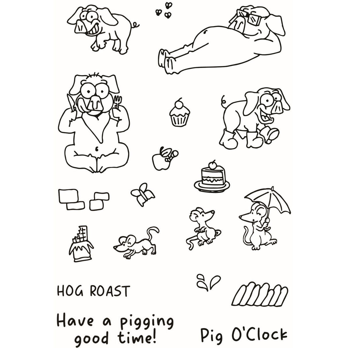 Creative expressions • designer boutique clear stamp set pigging good time