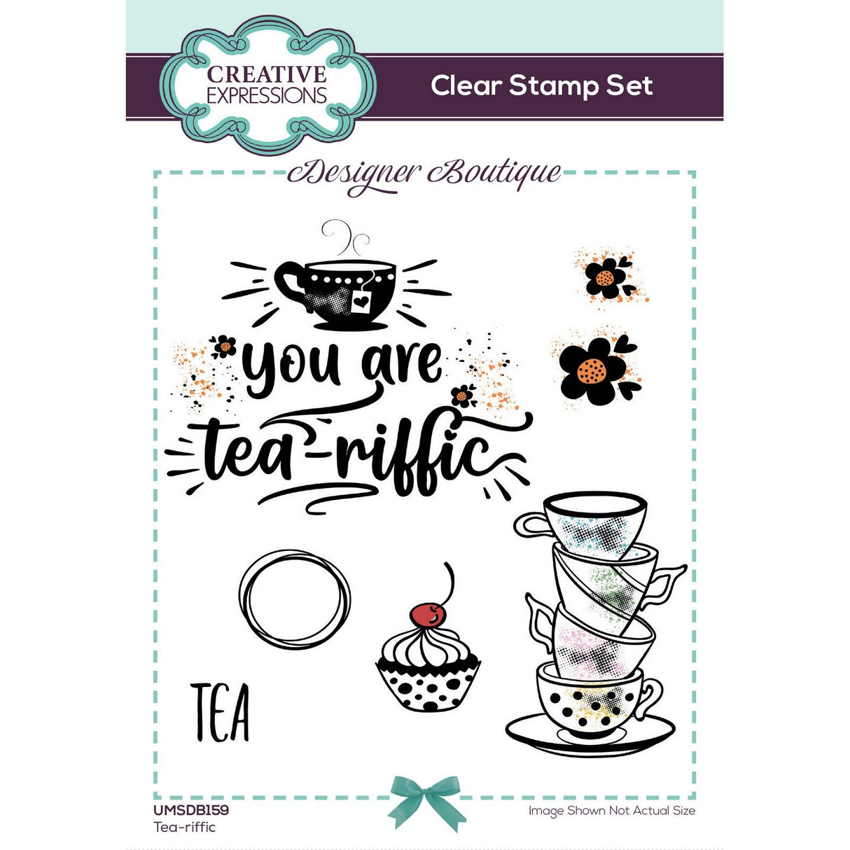 Creative Expressions • Designer Boutique Clear Stamps Tea-Riffic