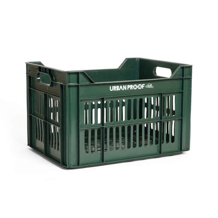 Urban proof bicycle crate Recycled plastic 30l dark green 40x30x25 cm