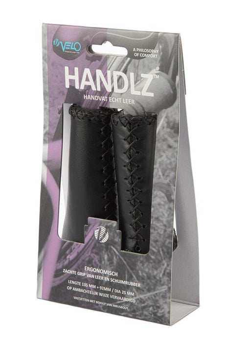 Velo Handvat Leer Ergo 92 135mm Zwart