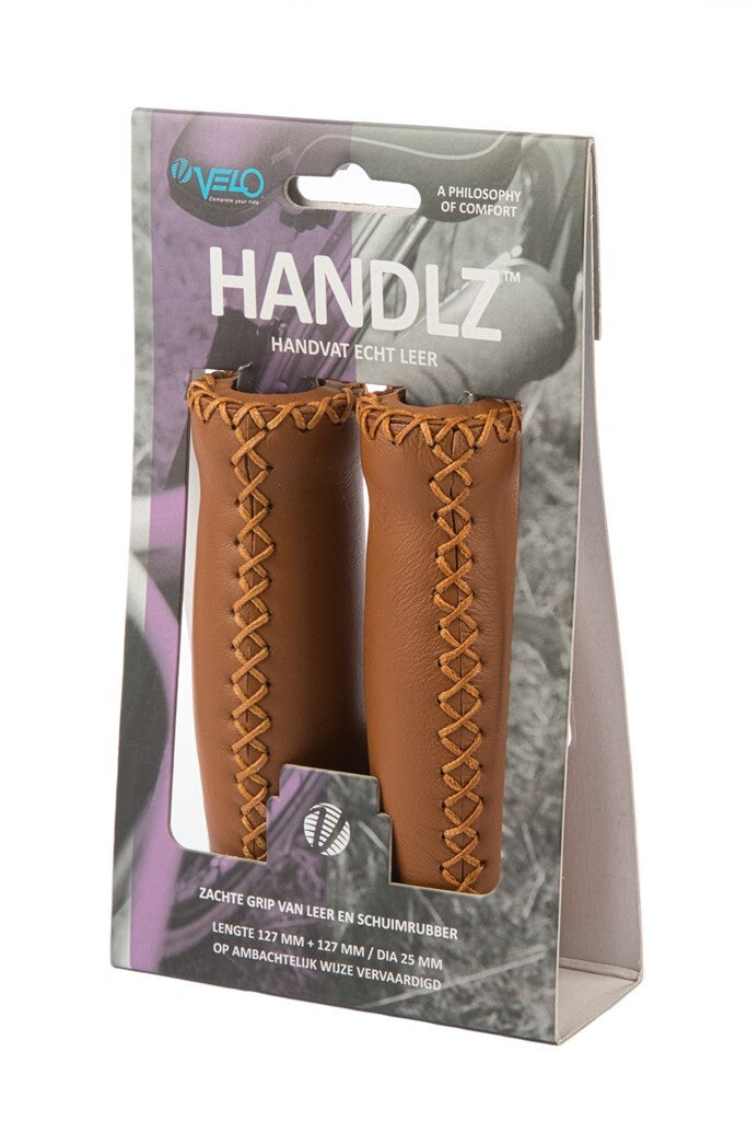 Velo Handvat Leer 128mm Bruin zacht, vochtregulerend, dempend