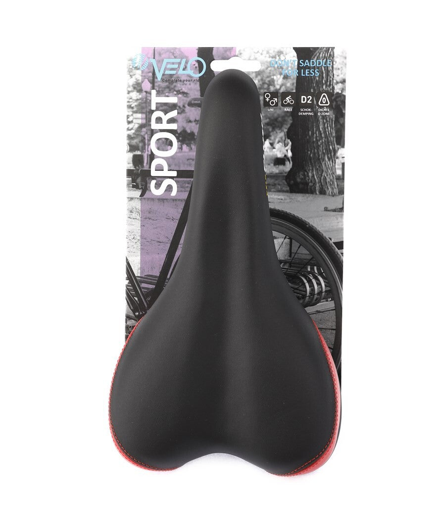 Velo Saddle Plush Sport VL-3011 Svart rød