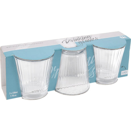 Exzellent Hausgeschir Drénkglasset 3-Stéck 230ml