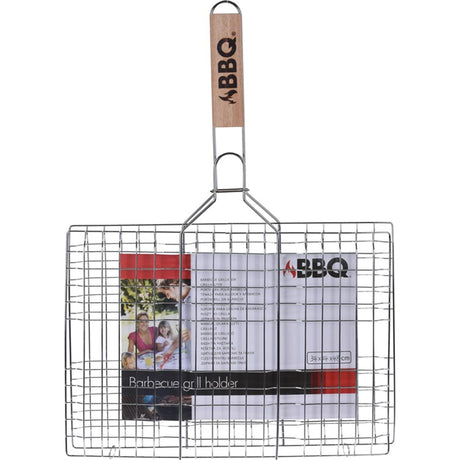 BBQ grill rack wooden handle 34x24cm