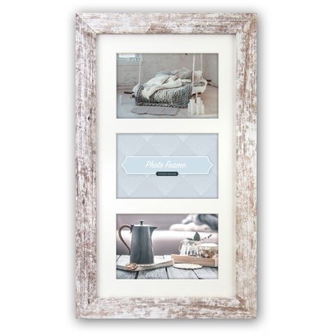 Zep Photo Frame V23136 Nelson 6 3q White Wash para 3 fotos