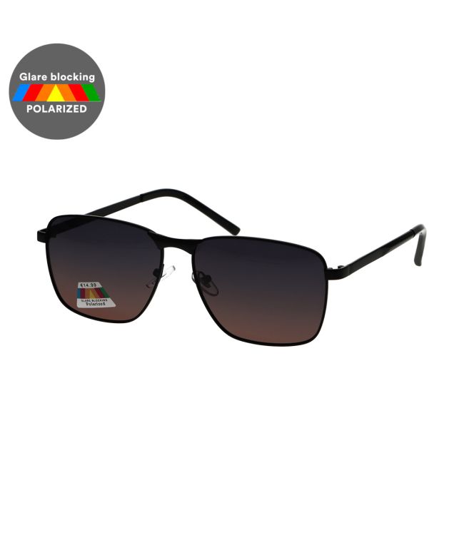 Spectrum polarized sunglasses rectangular matte black brown men
