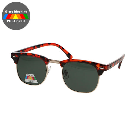 Spectrum polarizační sluneční brýle klub čtvercové havana zlato zelené unisex