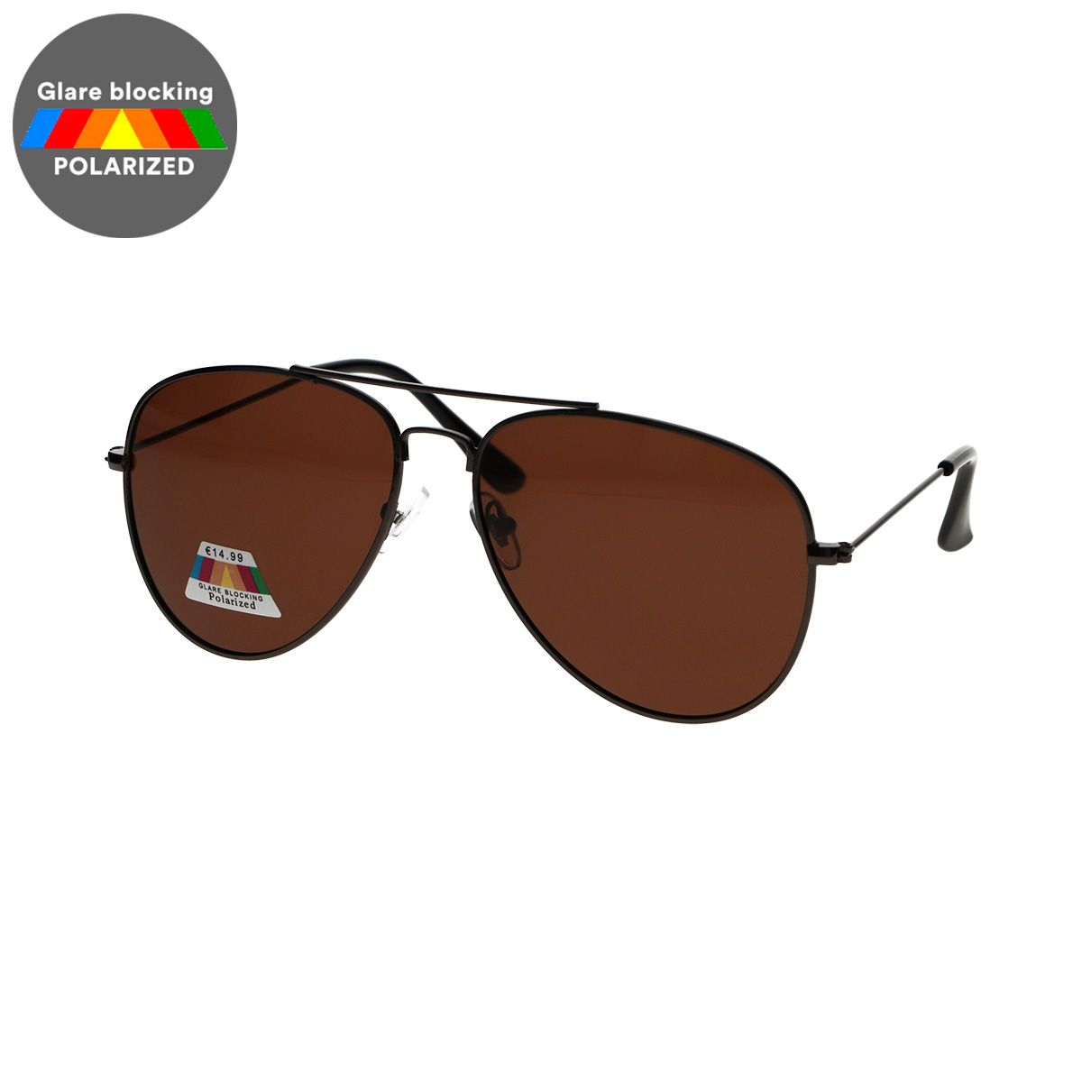 Spectrum polarized sunglasses pilot black brown men
