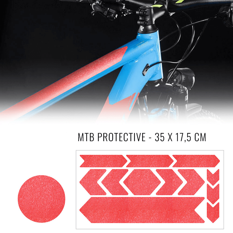 Bicycle Frame Protection Stickerset Neon Red