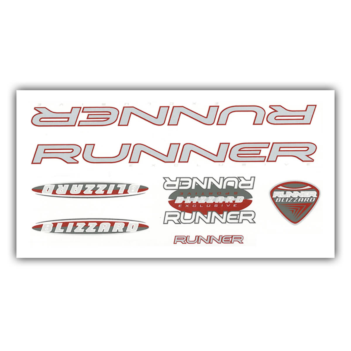 Fiets frame stickerset Runner Blizzard rood