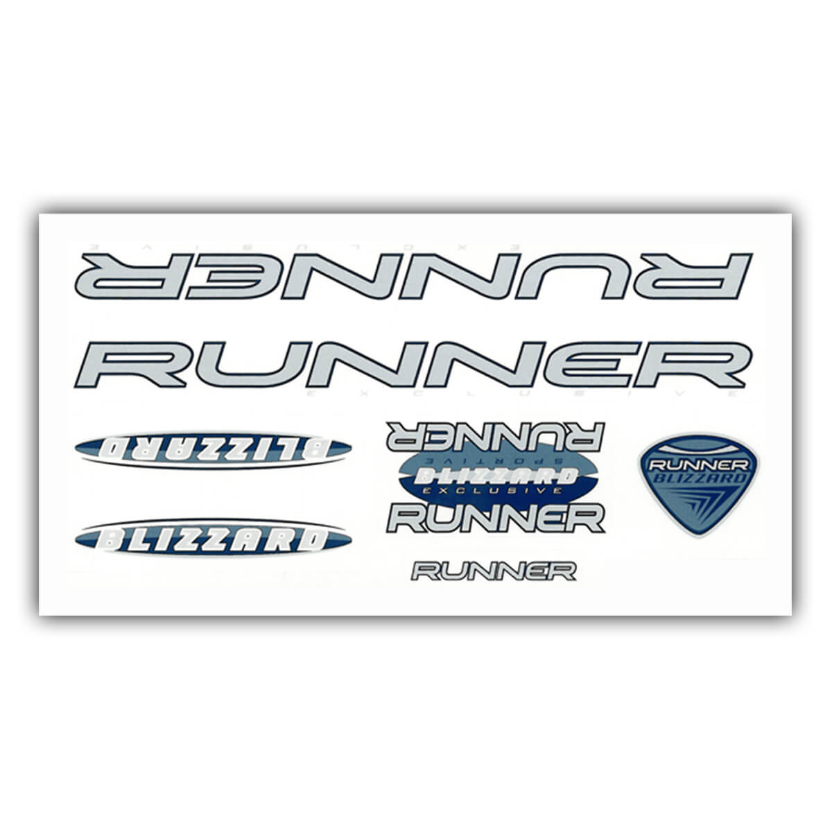 Bicycle Frame Stickerset Runner Blizzard Blue