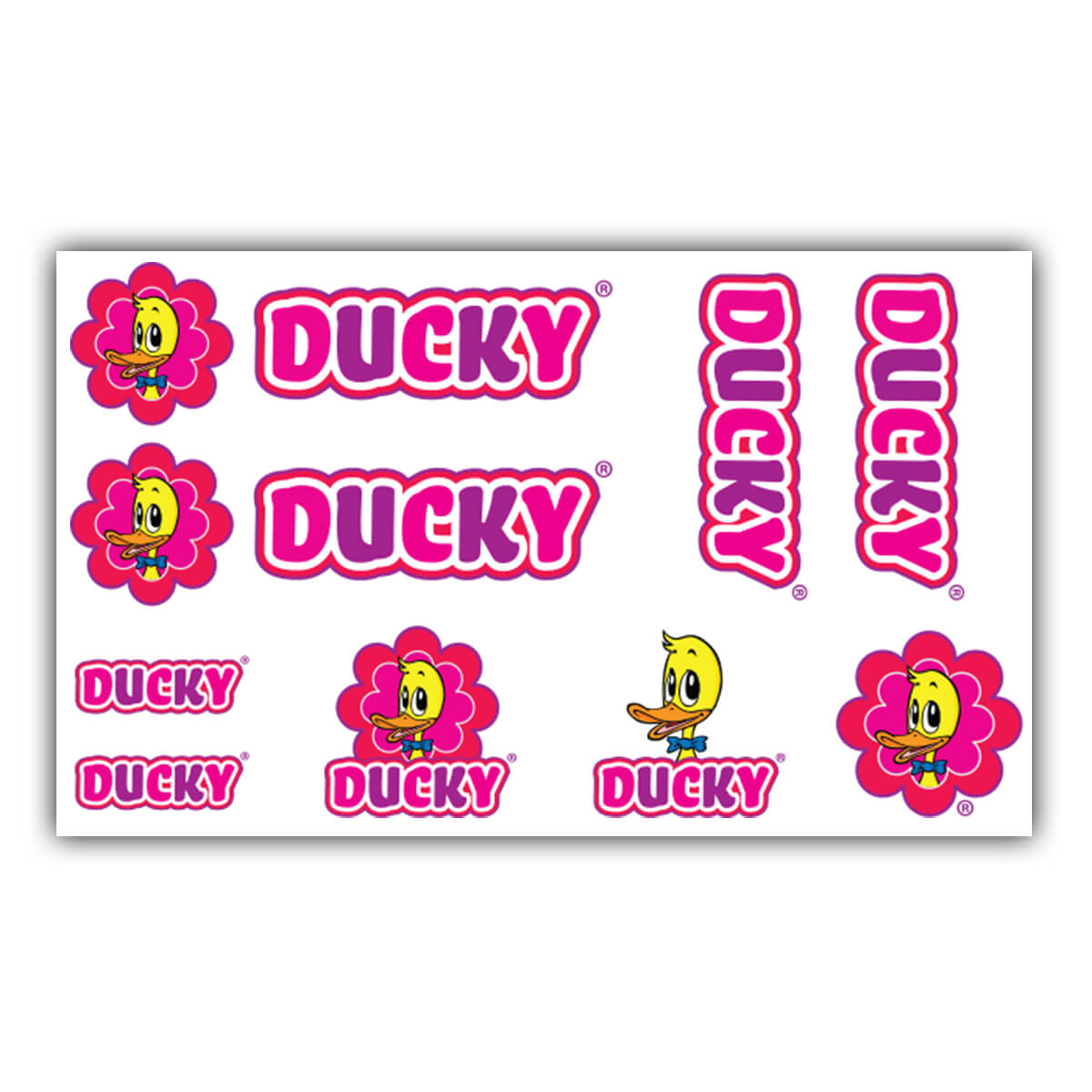 Fiets frame stickerset Ducky roze