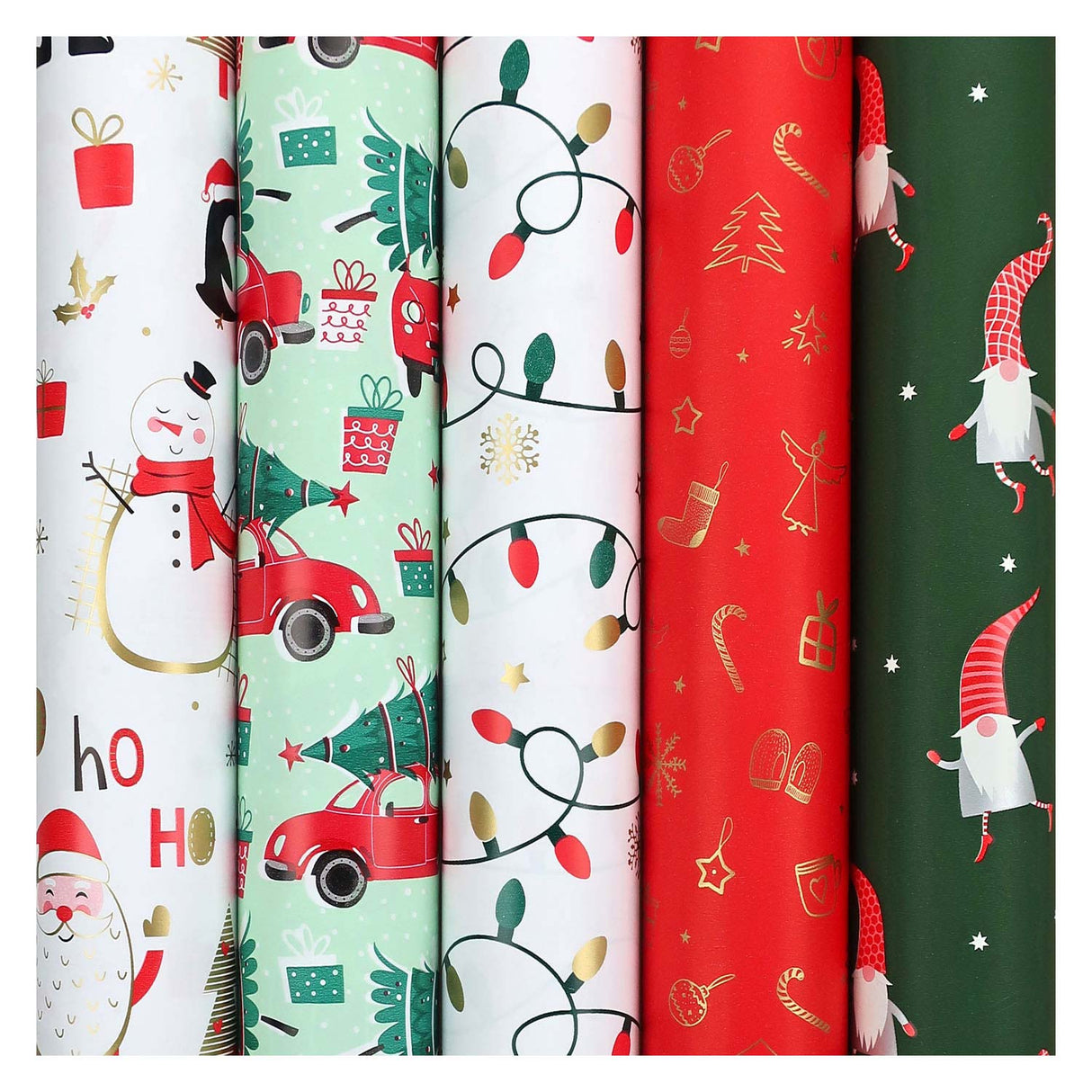 Collection de Noël en papier cadeau, 50 rouleaux