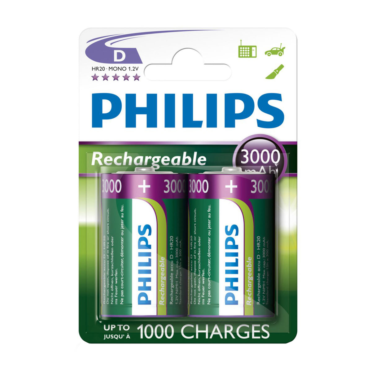 Battery Sales Europe Rechargeable Batteries Rechargeable NIMH D HR20 3000MAH, 2st.