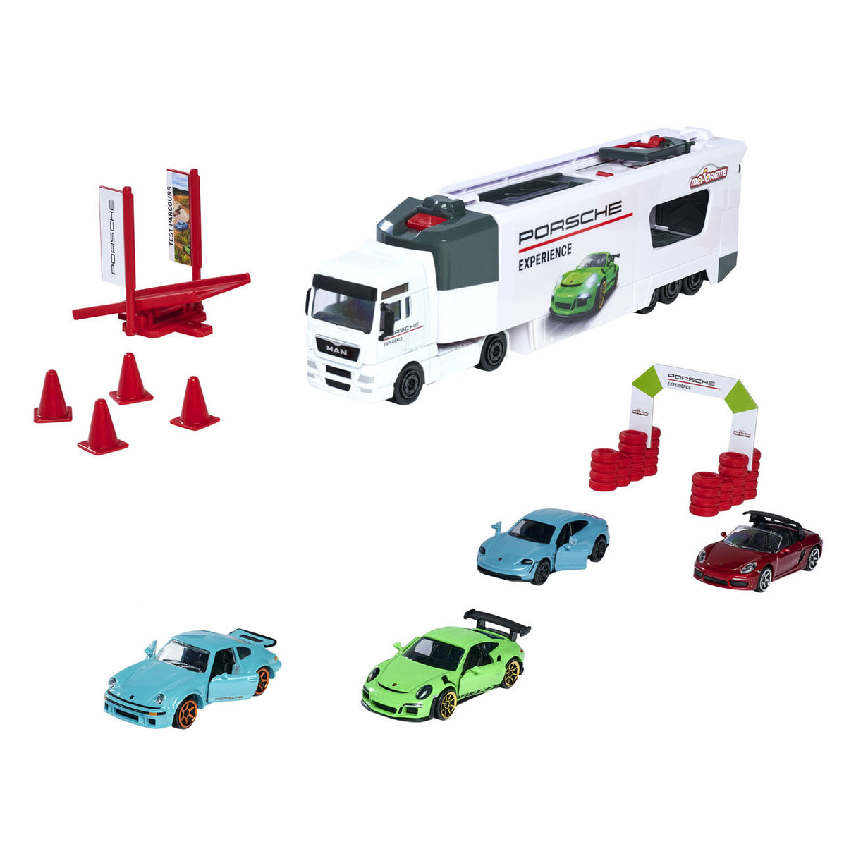 Majorette TGX Porsche Experience Transporter Play Zestaw