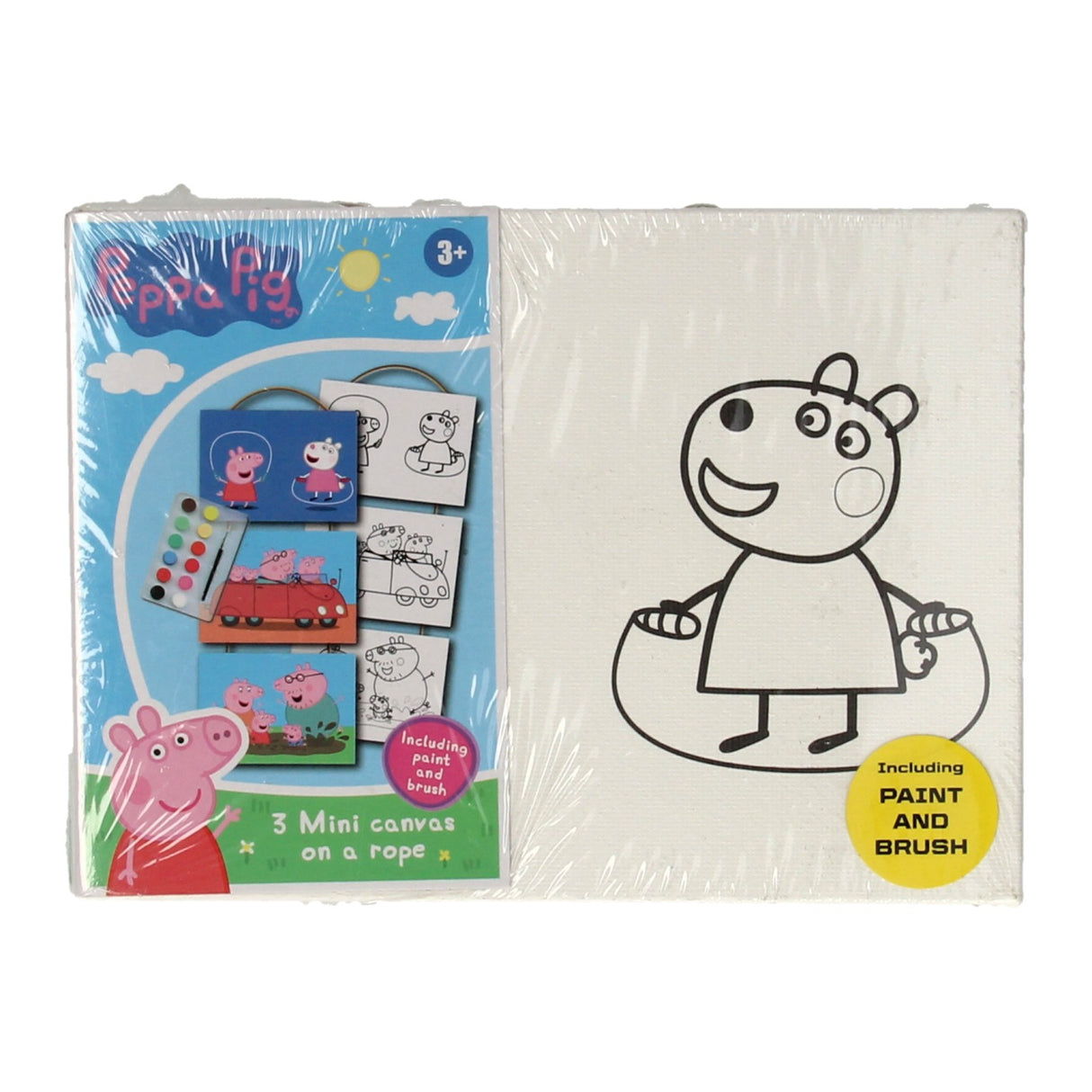 Peppa Pig 3 Mini Canvas (mit Pinsel und Farbe)