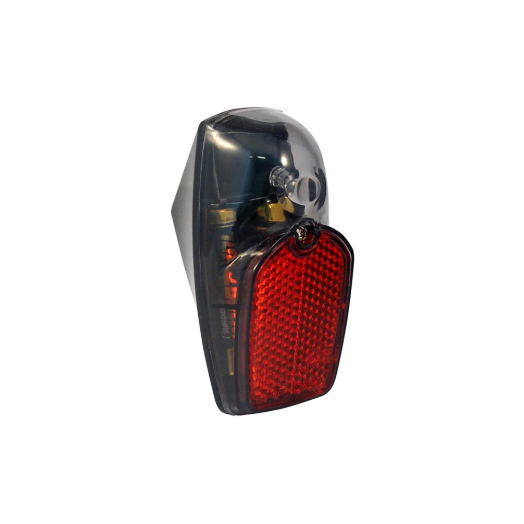 Union LED rear light. splash -proof, stainless steel, smoke glass. incl batteries (workshop packaging).