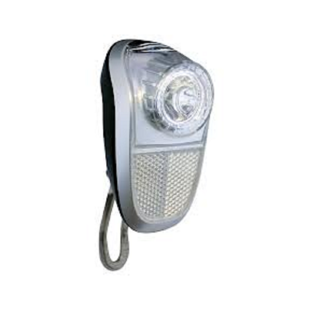 Union LED -frontlys Mobile Silver Black. Hub Dynamo (workshopemballasje)