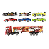 Toi-Toys Metal Truck mit 6 Rennwagen