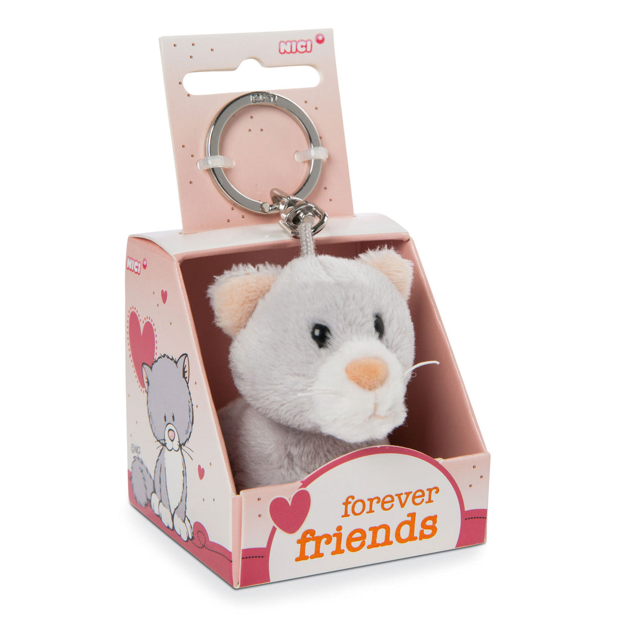 Nici Pluchen Keychain Kat Forever Friends in Gift Box, 6cm