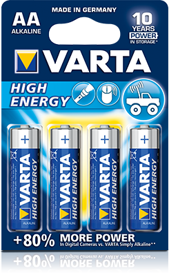 Varta AA LR06 Penlite Alkaline pr. 4 stykker på kortet