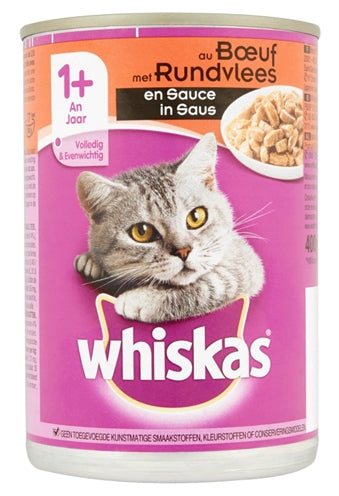 Whiskas peut être le bœuf adulte dans la sauce