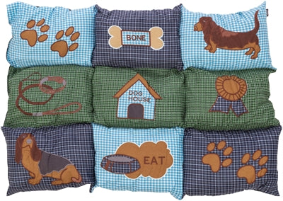 Trixie Dog Cushion Patchwork Blue Green