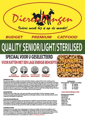 Budget premium catfood quality senior light sterilised